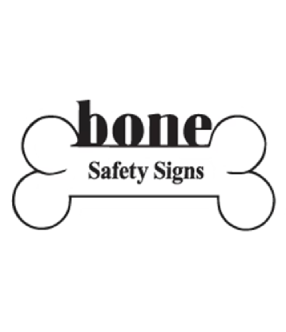 A bone safety signs logo with the name of the company.
