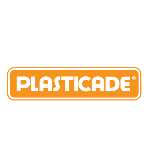 A green background with the word plasticade in white.