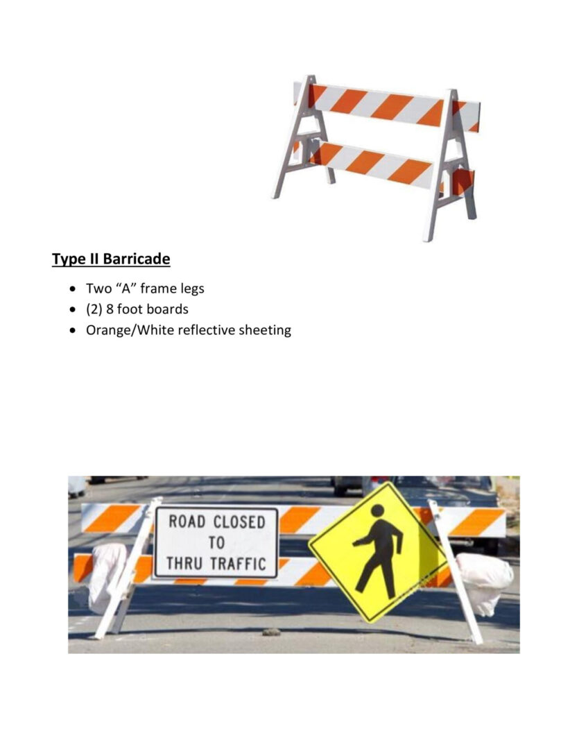 A picture of two different types of construction signs.