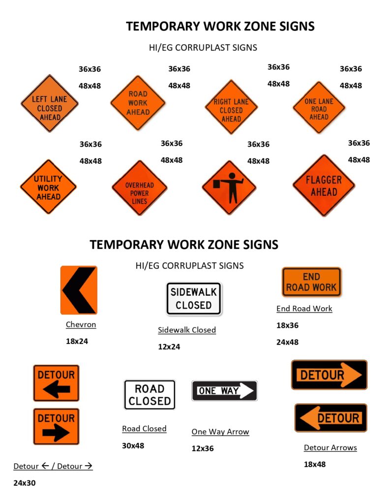 TEMPORARY WORK ZONE SIGNS - Houston Barricade and Supply