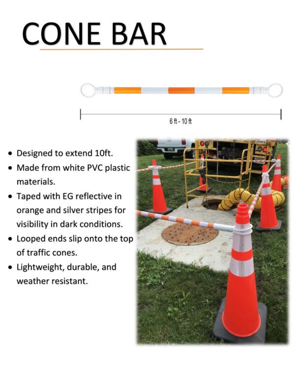A construction cone is shown with instructions.