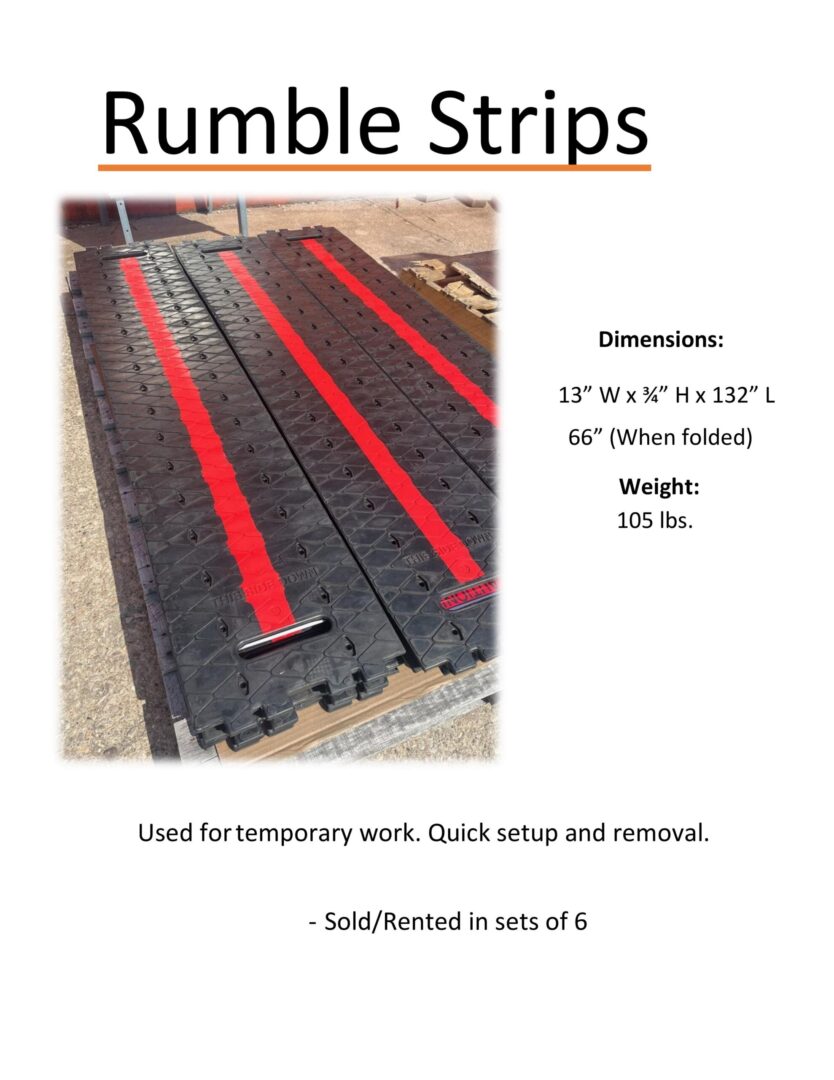 A sheet of rumble strips with instructions for removal.