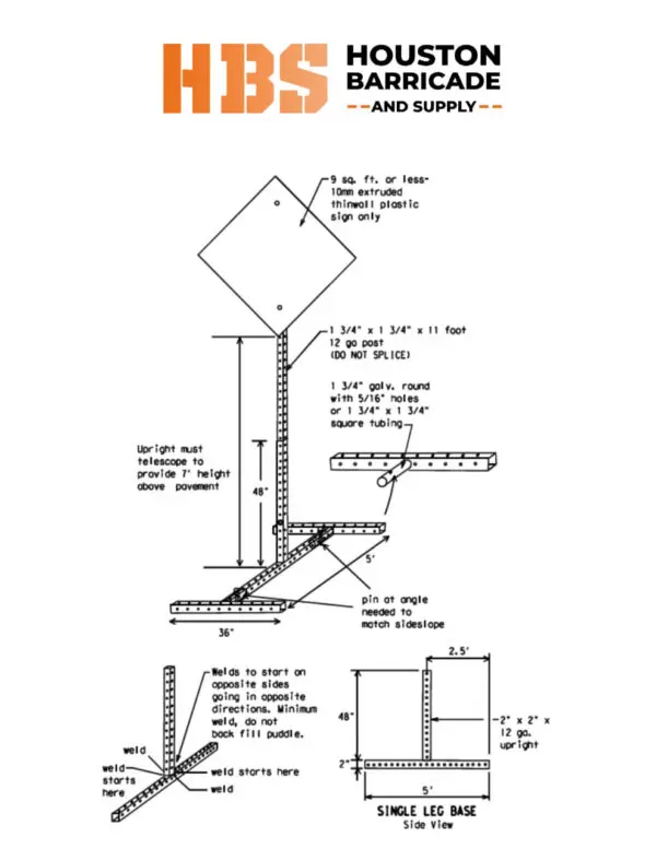 Metal Telespar T-Leg Assembly - Image 5